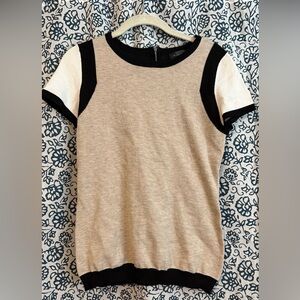 The Limited color block Beige and Black Knit Top